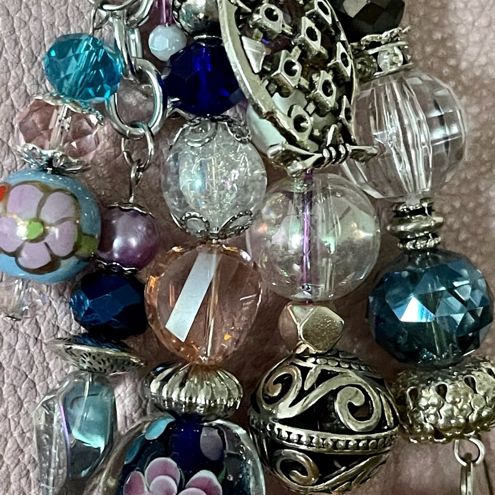 EXAMPLE Large HANDBAG CHARM Bag Jewelry Glass Sparkly Keychain Designer Bling - Picture 8 of 13